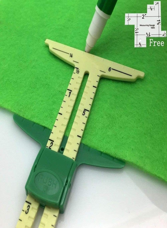 GEMSY أداة قياس الخياطة، مقياس منزلق 5 في 1 مع مسطرة قياس الدرزات - Image 3